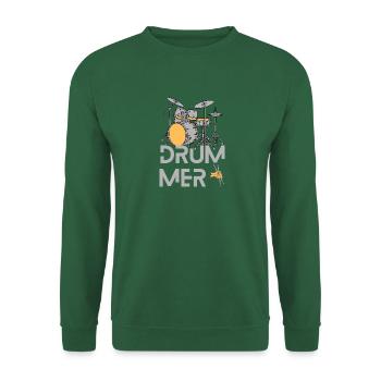 Drummer Schlagzeug Drumset Musikliebhaber Design - Unisex Pullover - Grün - Vorne