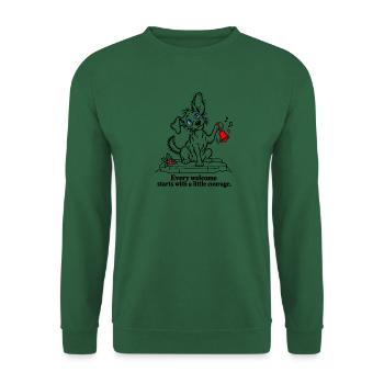 Struppige Hunderinge sind ein Weihnachtsbegrüßung - Unisex Pullover - Grün - Vorne