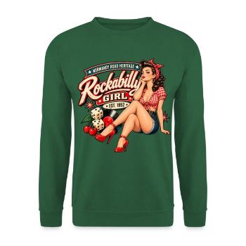 Rockabilly Pin-Up-Rucksack – Normandy Road - Unisex Pullover - Grün - Vorne