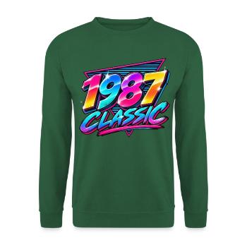 1987 Classic Neon Retro - Unisex Pullover - Grün - Vorne
