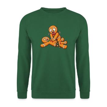 Lebkuchen Chaos: Zerrissenes Kekspaar - Unisex Pullover - Grün - Vorne