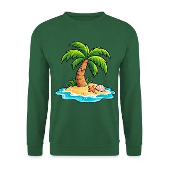 Tropische Palme – Sommer am Meer - Unisex Pullover - Grün - Vorne