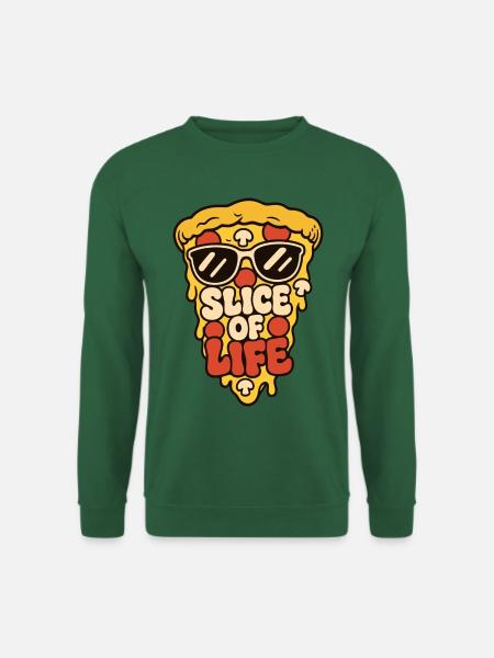 Pizza mit Sonnenbrille – Slice of Life - Unisex Pullover - Grün