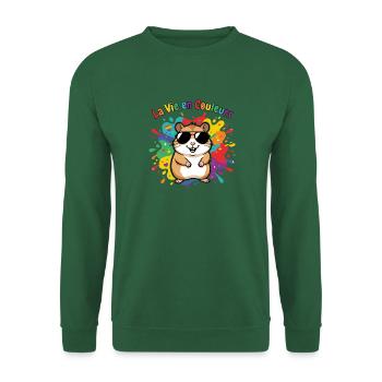 Leben in Regenbogenhamsterfarben - Unisex Pullover - Grün - Vorne