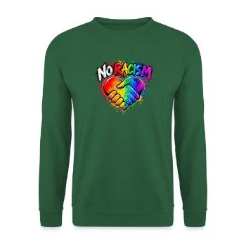 NoRassismus Regenbogen Herz-Hand - Unisex Pullover - Grün - Vorne