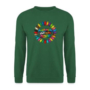 Menschenrechte statt rechte Menschen - Unisex Pullover - Grün - Vorne