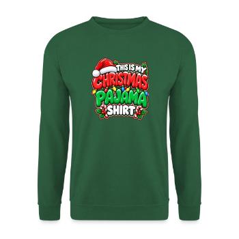 Weihnachts Pyjama Shirt - Unisex Pullover - Grün - Vorne