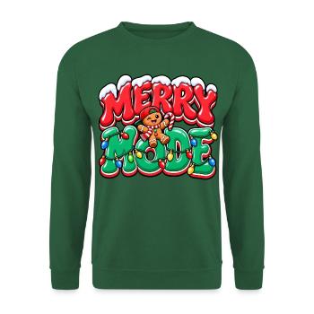 Merry Mode Weihnachtslichter - Unisex Pullover - Grün - Vorne