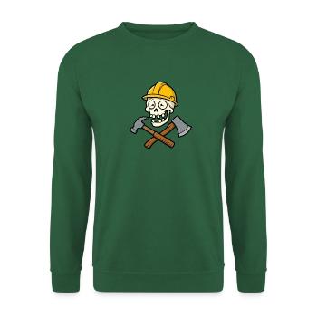 Lustiger Bauarbeiter-Schädel - Unisex Pullover - Grün - Vorne
