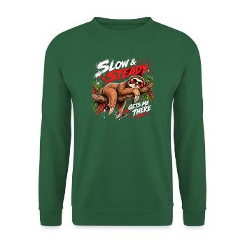 Slow & Steady Faultier - Unisex Pullover - Grün - Vorne
