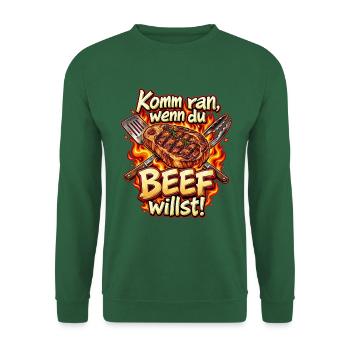 Komm ran, wenn du Beef willst! – Steak & BBQ - Unisex Pullover - Grün - Vorne