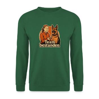 Begleithundeprüfung bestanden als starkes Team - Unisex Pullover - Grün - Vorne