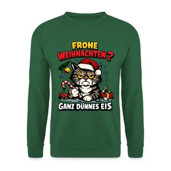 Frohe Weihnachten Ganz Dünnes Eis Weihnachtsoutfit - Unisex Pullover - Grün - Vorne
