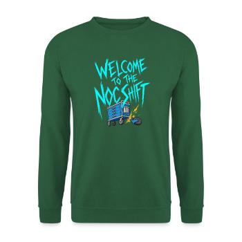 Welcome To The NOC Shift Typografie Pflege RN - Unisex Pullover - Grün - Vorne