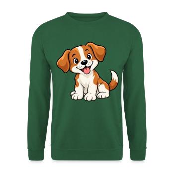 Süßer Comic-Hund - Unisex Pullover - Grün - Vorne