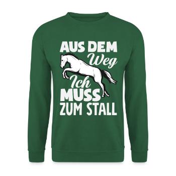 Lustiges Pferdemädchen & Reiter Spruch Geschenke - Unisex Pullover - Grün - Vorne