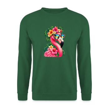 Niedlicher Flamingo Süße Flamingos - Unisex Pullover - Grün - Vorne