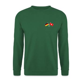 Deutschland & Schweiz Flaggen - Partnerschaft - Unisex Pullover - Grün - Vorne