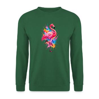Niedlicher Flamingo Süße Flamingos - Unisex Pullover - Grün - Vorne
