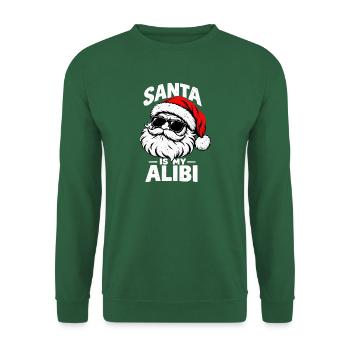 Santa ist mein Alibi lustiger Weihnachtsmann Humor - Unisex Pullover - Grün - Vorne