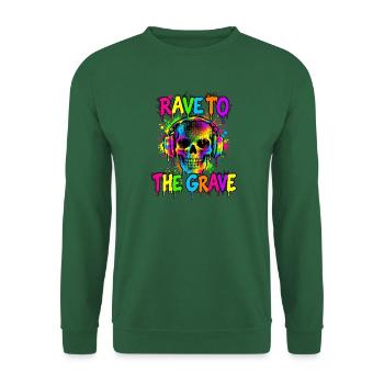 Rave Skull Neon-Kopfhörer - Unisex Pullover - Grün - Vorne