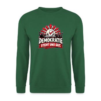 Demokratie Steht Uns Gut – Grafik - Unisex Pullover - Grün - Vorne