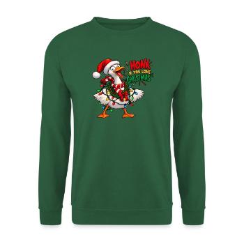 Schreiende Gans – Weihnachtshumor - Unisex Pullover - Grün - Vorne