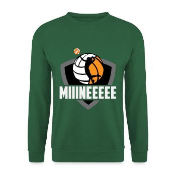 Miiineeee Volleyball Wappen – Spieler Ruf - Unisex Pullover - Grün - Vorne