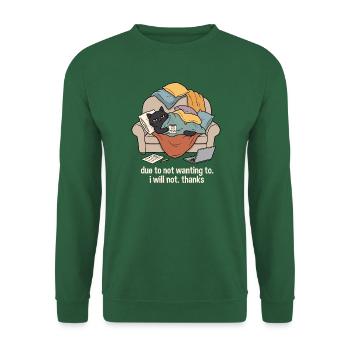 Katzensofa Prokrastination Humor - Unisex Pullover - Grün - Vorne
