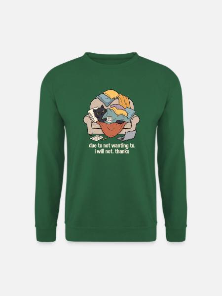 Katzensofa Prokrastination Humor - Unisex Pullover - Grün