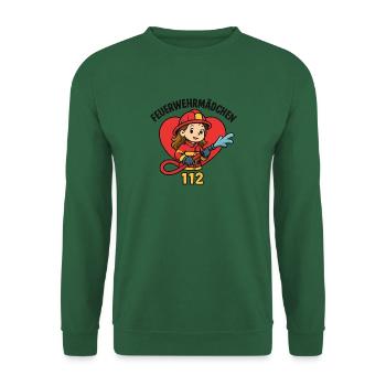 Feuerwehrmädchen 112 Herz - Unisex Pullover - Grün - Vorne