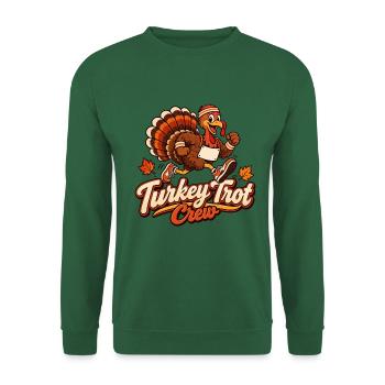 Anpassbares Turkey Trot Crew Shirt – Laufteam - Unisex Pullover - Grün - Vorne