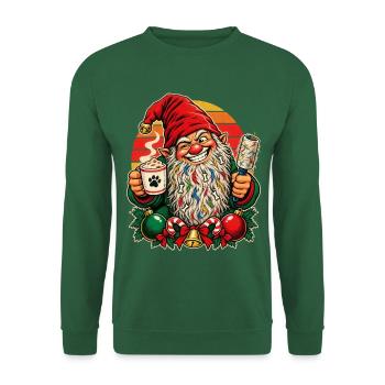 Weihnachtsgnom Hundehaare Lustig Weihnachten - Unisex Pullover - Grün - Vorne