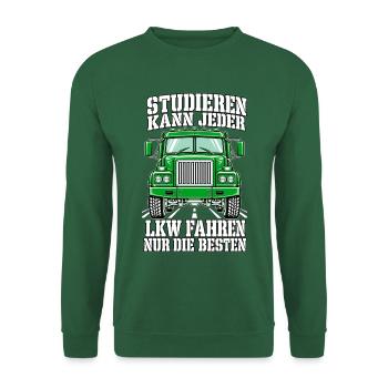 LKW fahren nur die Besten – Frontansicht Grün - Unisex Pullover - Grün - Vorne