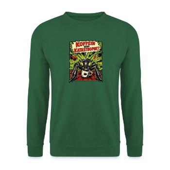 Koffein oder Katastrophe Horror-Ameise Retro Comic - Unisex Pullover - Grün - Vorne