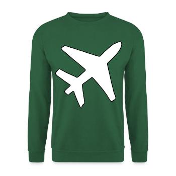 Flugzeug Silhouette - Unisex Pullover - Grün - Vorne