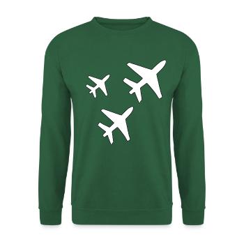 Flugzeuge - Unisex Pullover - Grün - Vorne
