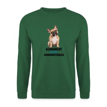  Französische Bulldogge Schnarcht Stur - Unisex Pullover - Grün - Vorne