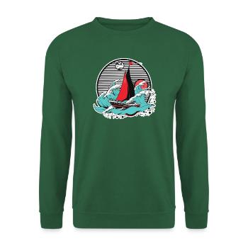 Grafik Segeln - Unisex Pullover - Grün - Vorne