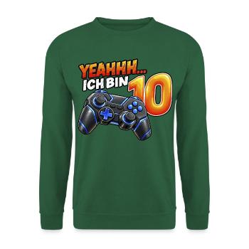Gaming zum 10. Geburtstag – Yeahhh ich bin 10 - Unisex Pullover - Grün - Vorne