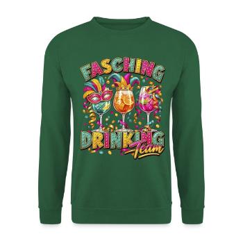 Fasching Drinking Team – Bunte Partygläser - Unisex Pullover - Grün - Vorne