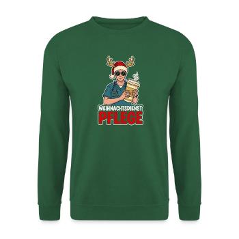 Weihnachtsdienst Pflege Weihnachten Lustig Cool - Unisex Pullover - Grün - Vorne