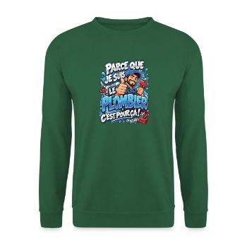 Klempnerheld: Deshalb - Unisex Pullover - Grün - Vorne