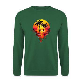 Sunset Neon Palm Melt - Unisex Pullover - Grün - Vorne