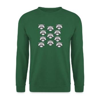 Süßer Waschbärkopf - Unisex Pullover - Grün - Vorne