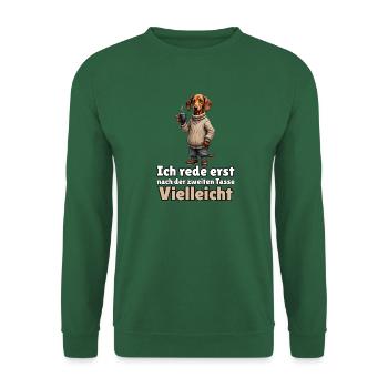 Ich rede erst nach dem zweiten Kaffee – Dackel - Unisex Pullover - Grün - Vorne