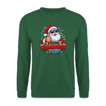 Cooler Weihnachtsmann  - Unisex Pullover - Grün - Vorne
