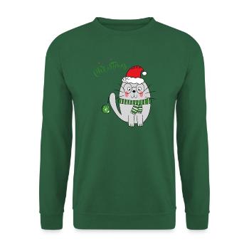 Weihnachtskatze  - Unisex Pullover - Grün - Vorne