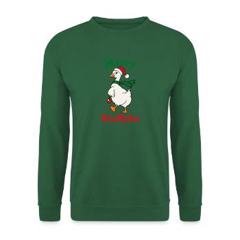 Merry KissMyAss – Weihnachtsgans mit Humor - Unisex Pullover - Grün - Vorne