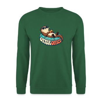 Otter Büro-Relax auf dem Schwimmreifen - Unisex Pullover - Grün - Vorne